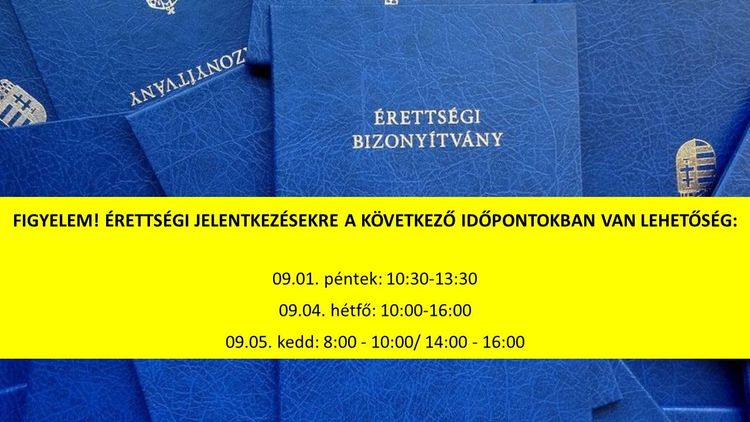 JELENTKEZÉS ÉRETTSÉGIRE